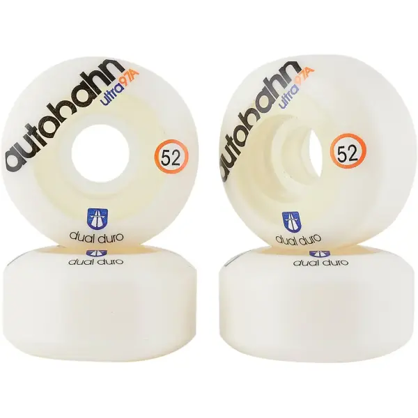 Skateboard Rollen Autobahn Dual Duro Ultra Classic 97A 4 Stk. (52mm - Weiß)