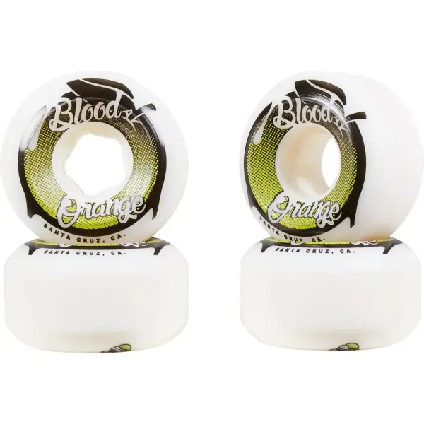 Skateboard Wielen Blood Orange Street Raw Conical Cruiser 4-Pack (55mm - Wit/Groen)