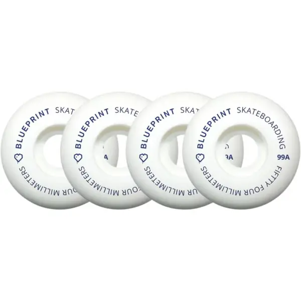 Skateboard Hjul Blueprint Mini Heart 99A 4-Pak (54mm - Hvid)
