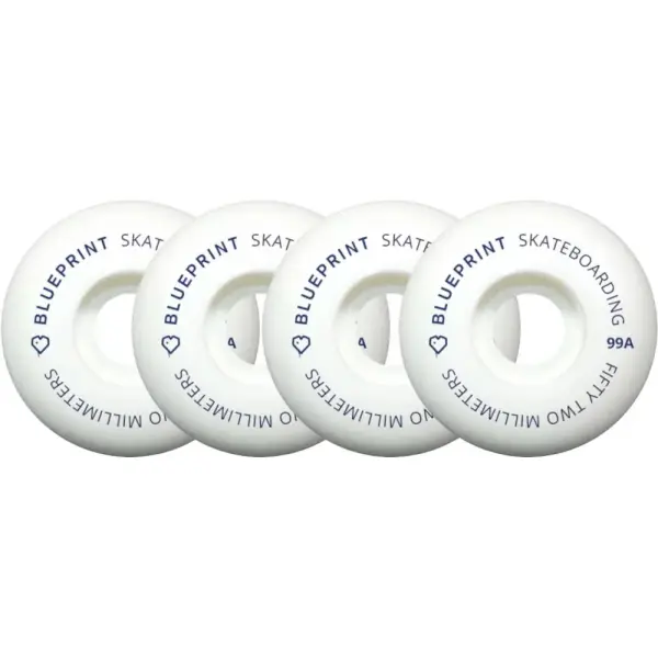 Blueprint Mini Heart 99A Skateboardwielen 4-Pack (52mm - Wit)