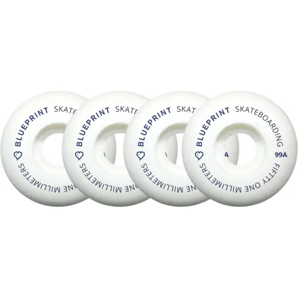 Skateboard Hjul Blueprint Mini Heart 99A 4-Pak (51mm - Hvid)