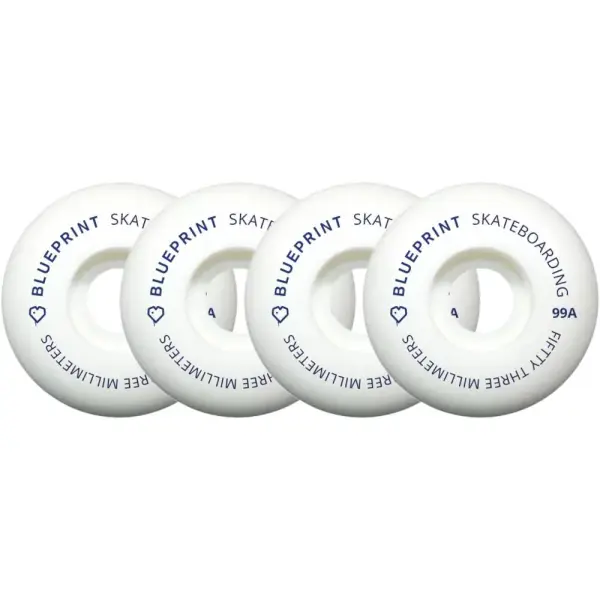 Blueprint Mini Heart 99A Skateboardwielen 4-Pack (53mm - Wit)