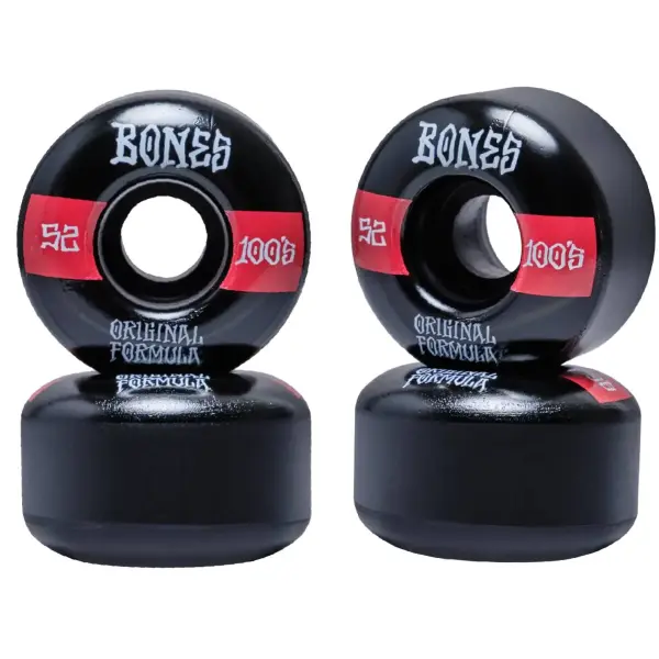 Bones Wheels OG Formula Skateboard Hjul 100 52mm V4 Wide 4pk Sort