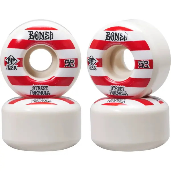 Bones Wheels Skateboard Hjul Patterns STF 103A 52mm White V4 Wide 4-pak