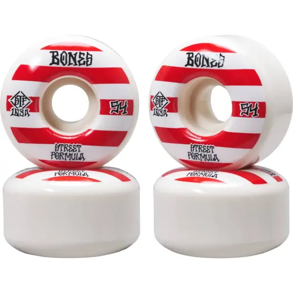 Skateboard Wielen Bones STF V4 Wide 4-Pack (54mm - Patterns 103a)
