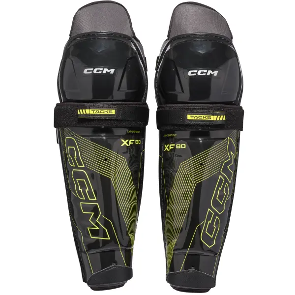 Ishockey Benskinner CCM Tacks XF80 Junior Shin Guards (12 - Sort)