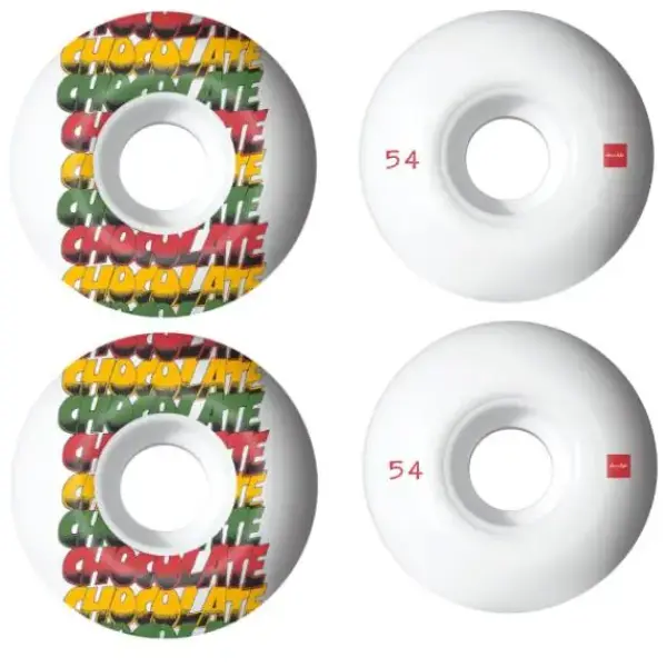 Skateboard Wielen Chocolate Sound System 99A 4-Pack (54mm - Groen/Rood/Geel)