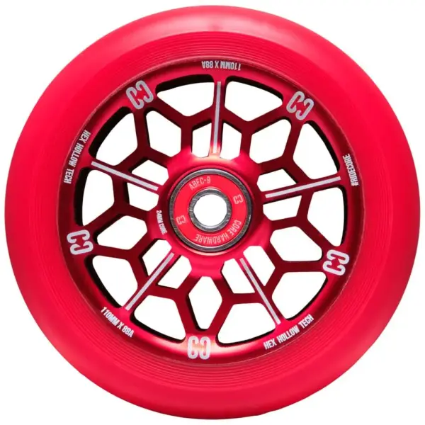Hjul Til Løbehjul CORE Hex Hollow (110mm - Rød)