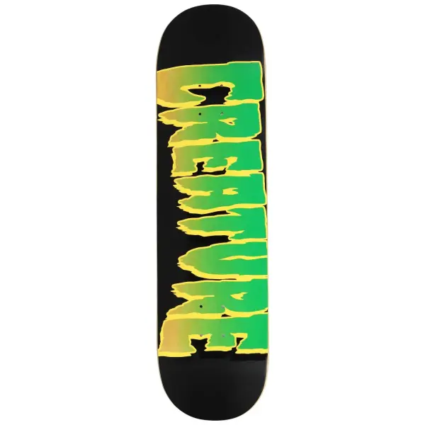 Skateboard Deck Creature Outline Logo (8.25" - Zwart/Groen/Geel)