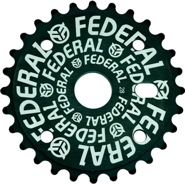 BMX Kettenblatt Federal Logo Solid (Schwarz - 28T)
