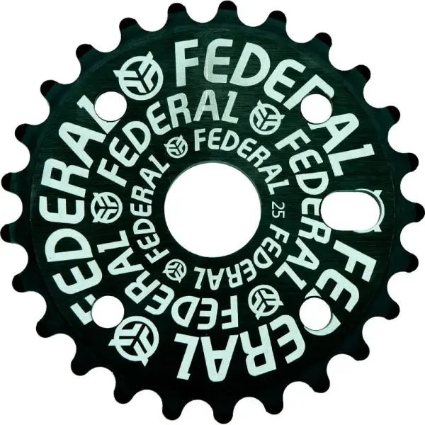 BMX Kettenblatt Federal Logo Solid (Schwarz - 25T)