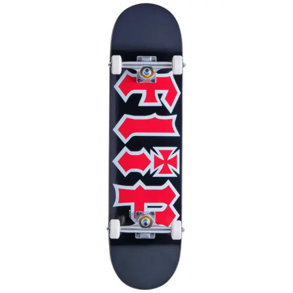 Skateboard Komplettboard Flip HKD (8" - Schwarz/Rot)