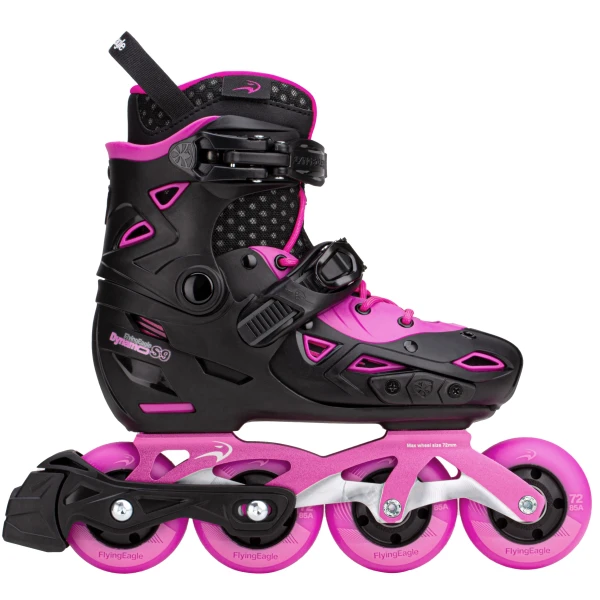 Inliners Pige FlyingEagle Dynamo Justerbar (Sort/Pink - 27-31)