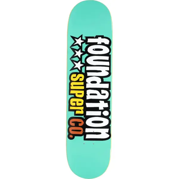 Skateboard Deck Foundation Team (7.88" - 3 Star Teal)