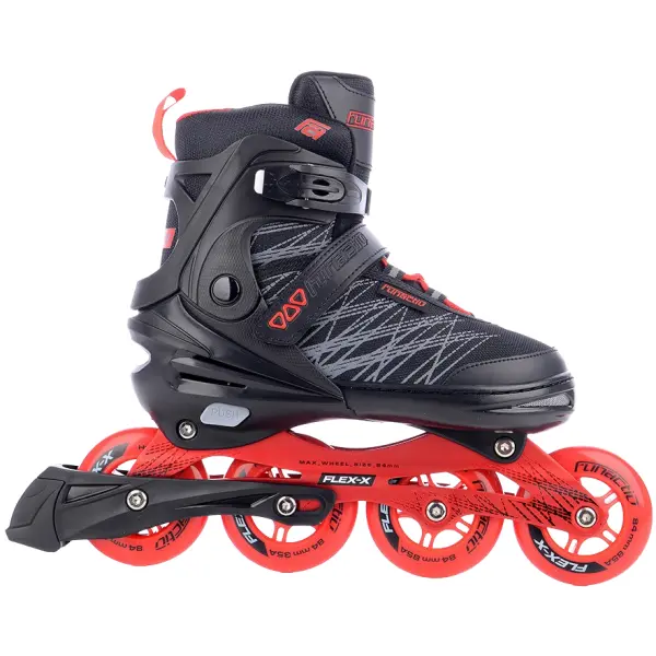 FunActiv Flex-X Verstellbar Inline Skates (Schwarz/Rot - 39-42)