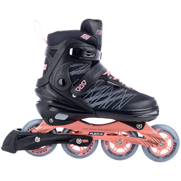 FunActiv Flex-X Verstellbar Inline Skates (Schwarz/Pink - 39-42)