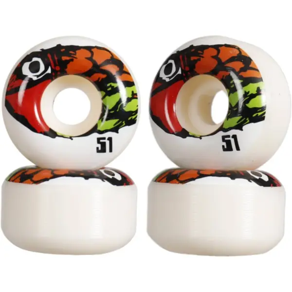 Skateboard Rollen Girl Pictograph 99A 4 Stk. (51mm - Weiß/Rot/Orange)