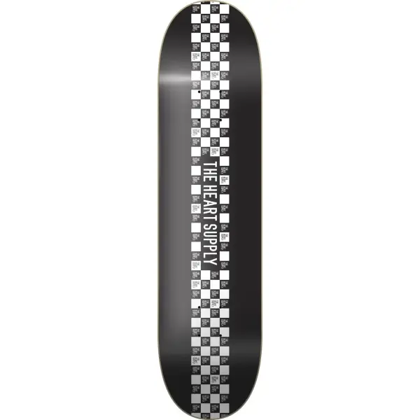 Skateboard Deck Heart Supply Check Stripe (8.25" - Schwarz)