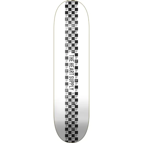 Skateboard Deck Heart Supply Check Stripe (8" - Hvid)