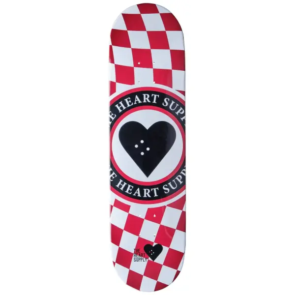 Skateboard Deck Heart Supply Insignia Check (8.25" - Rød)
