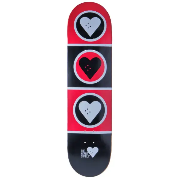 Skateboard Deck Heart Supply Squad (8.375" - Schwarz/Rot/Weiß)