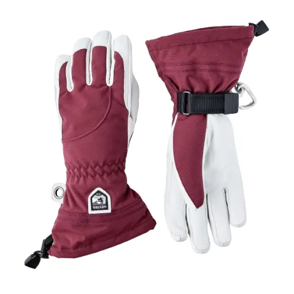 Handsker Hestra Heli Ski Dame (5 - Bordeaux/Offwhite)