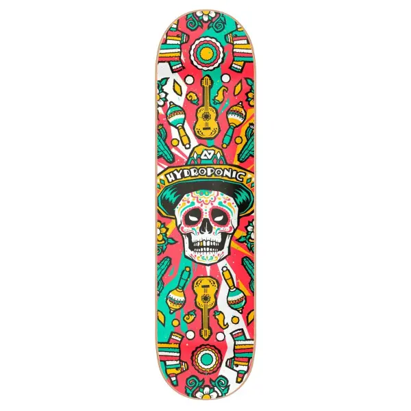 Skateboard Deck Hydroponic Mexican Skull 2.0 (8.5" - Red)