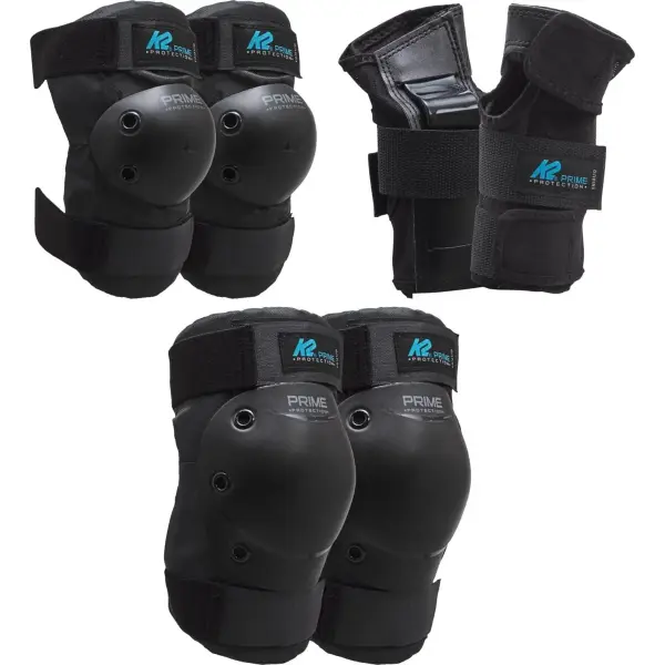 Beskyttelsessæt K2 Prime Dame 3-pak (XL - Sort/Teal)