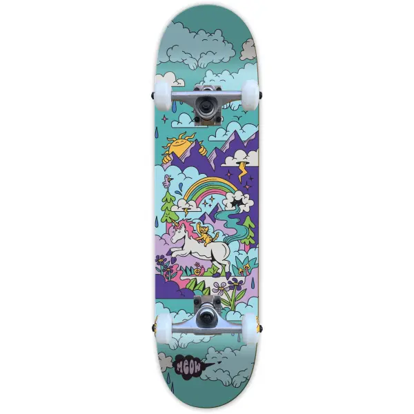 Skateboard Børn Meow Dream Soft Top Complete (7.25" - Teal)
