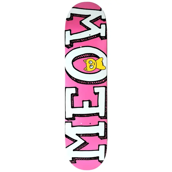 Skateboard Deck Meow Logo (7.75" - Pink)