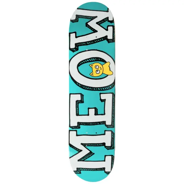 Skateboard Deck Meow Logo (8" - Petrol)