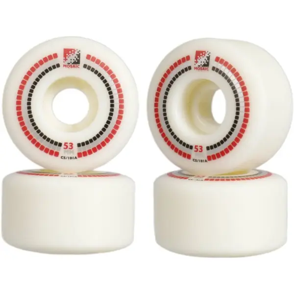 Skateboard Rollen Mosaic CS Classic 101A 4 Stk. (53mm - Weiß/Rot/Schwarz)