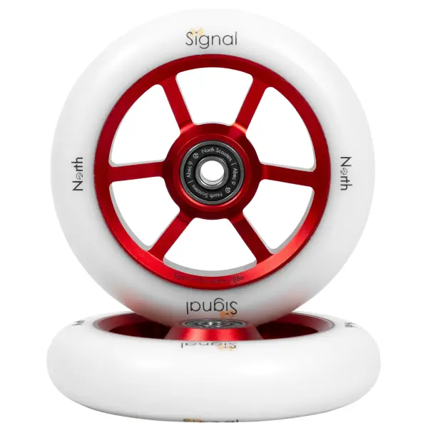 Hjul Til Løbehjul North Signal 2-Pak (110mm - Red / White)