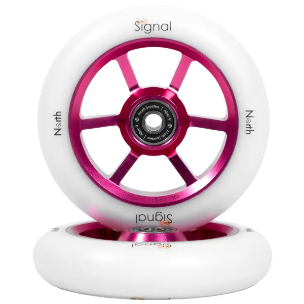 Hjul Til Løbehjul North Signal 2-Pak (110mm - Magenta / White)
