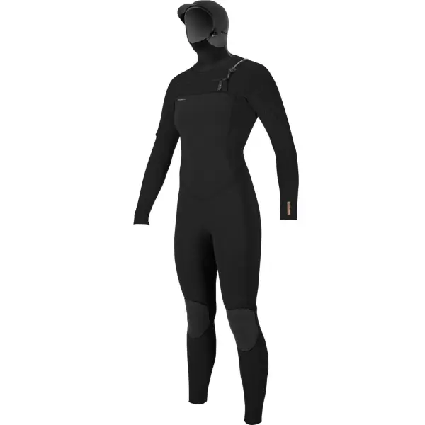 Neoprenanzug Damen O'Neill Hyperfreak Hooded 5mm Chest Zip (8 - Schwarz)