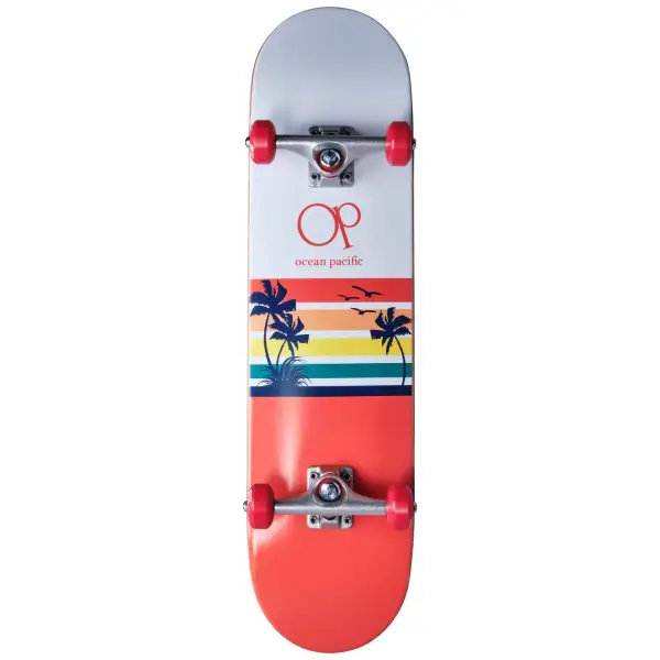 Skateboard Komplettboard Ocean Pacific Sunset (8" - Weiß/Rot)