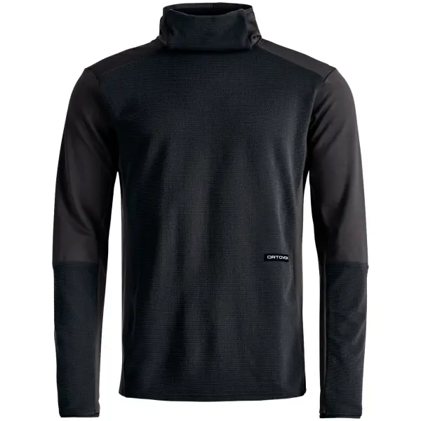 Ski Mid Layer Ortovox Fleece Cord Hoodie (L - Black Raven)