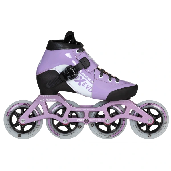 Powerslide 3X Evo Verstellbar Inline Speed Skates Kinder (Lavender - 31-34)