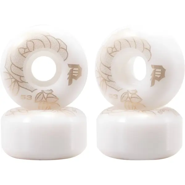 Skateboard Rollen Primitive Rosa 101A 4 Stk. (53mm - Weiß/Gold)