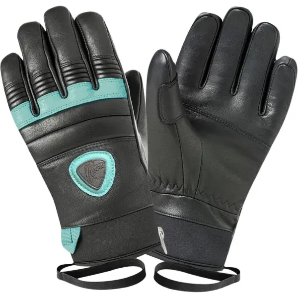 Handschuhe Racer 90 Leather Damen Ski (6 - Schwarz/Petrol)