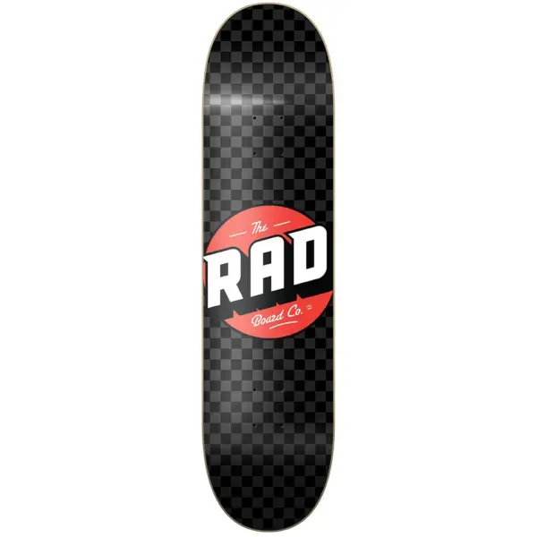 Skateboard Deck RAD Checker (8.125" - Sort/Grå)