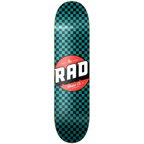 Skateboard Deck RAD Checker (8.125" - Sort/Teal)