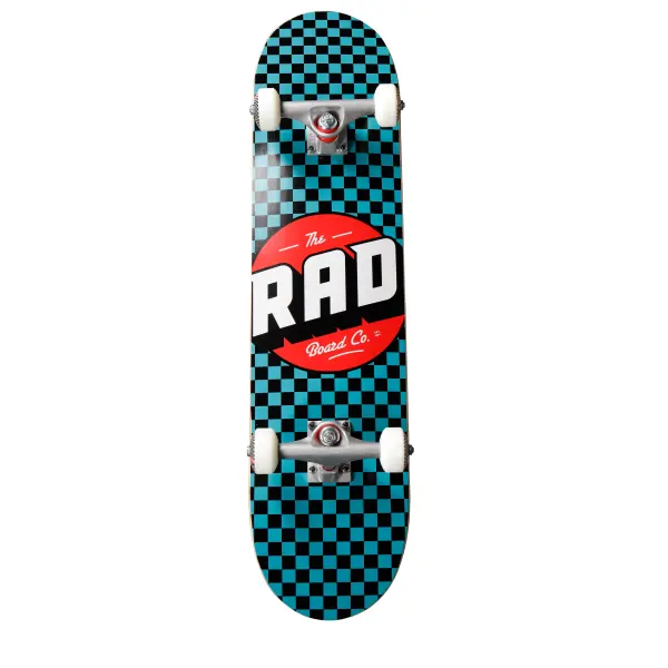 Skateboard Komplettboard RAD Checkers Progressive (7.25" - Schwarz/Petrol)