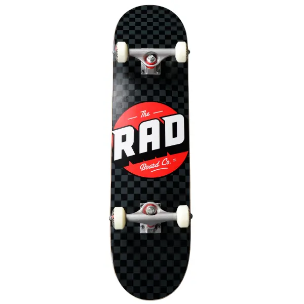 Skateboard Komplettboard RAD Checkers Progressive (7.5" - Schwarz/Grau)