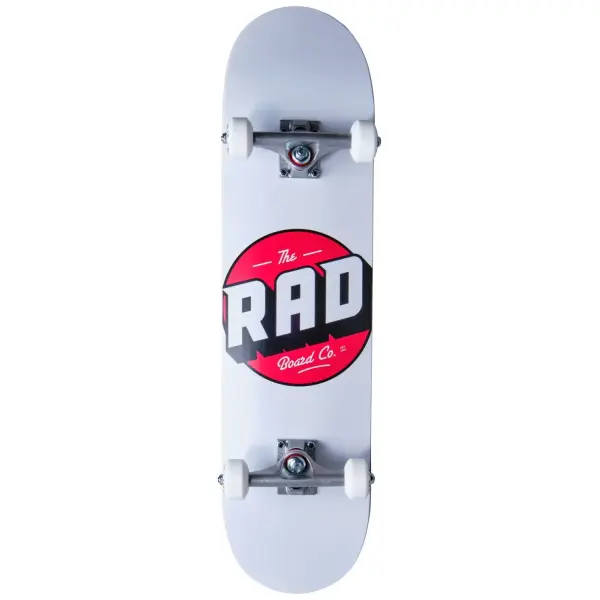 Skateboard Komplettboard RAD Logo Progressive (8" - Weiß)