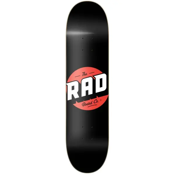 Skateboard Deck RAD Solid Logo (8" - Sort/Rød)