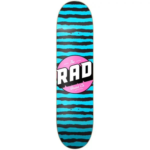 Skateboard Deck RAD Stripes Logo (8" - Blue)