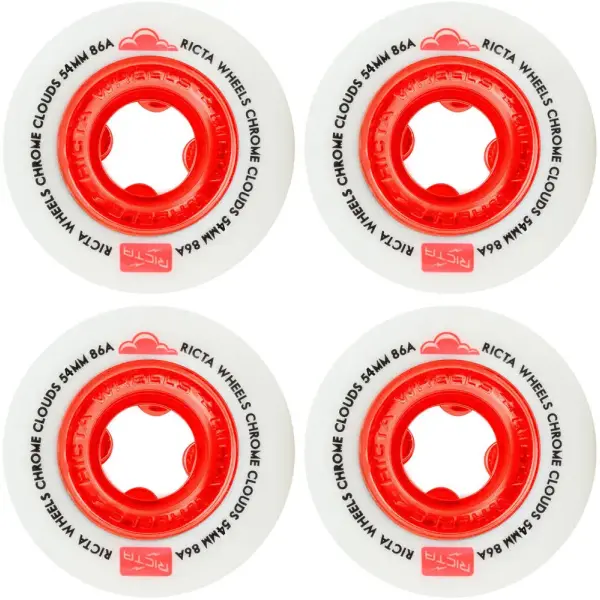 Skateboard Rollen Ricta Chrome Clouds 86A 4 Stk. (54mm - Rot)