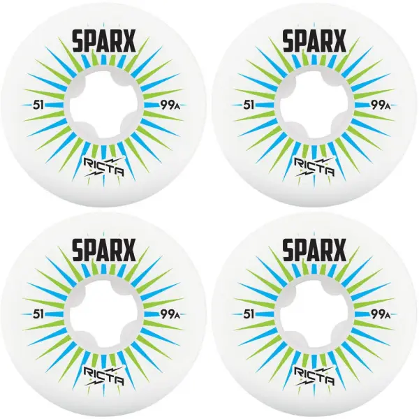 Skateboard Rollen Ricta Sparx 99A 4 Stk. (51mm - Weiß/Blau/Grün)