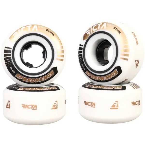 Skateboard Rollen Ricta Speedrings 99A Slim 4 Stk. (52mm - Weiß/Schwarz/Gold)